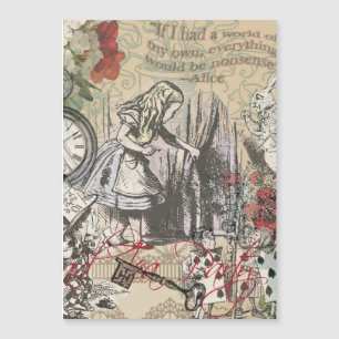 Carte Magnétique Alice Aventures Merveilleterre Rideau Classique Ar