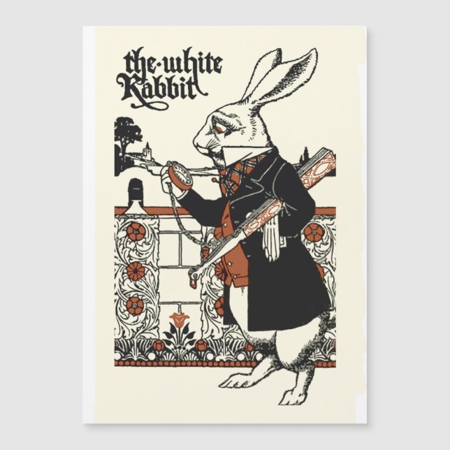 Carte Magnétique Alice White Rabbit Classic Wonderland (Devant)