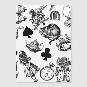 Carte Magnétique Alice White Rabbit Wonderland Classic