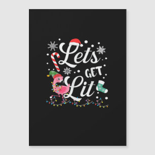 Carte Magnétique Allumons les Adultes Flamant Rose Noël Drôle