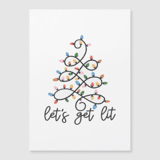 Carte Magnétique Allumons Noël Lumières de l'Arbre de Noël Classiqu