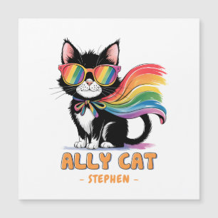 Carte Magnétique Ally Cat - Rainbow Cat LGBTQ Pride