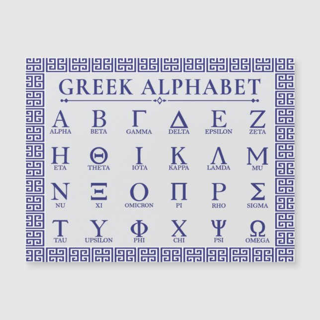 Carte Magnétique Alphabet grec (Devant)