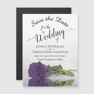 Carte Magnétique Amethyst Purple Mariage Rose Enregistrer la date M