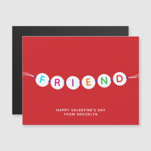 Carte Magnétique Ami mignon bracelet d'amitié rouge Valentines Day
