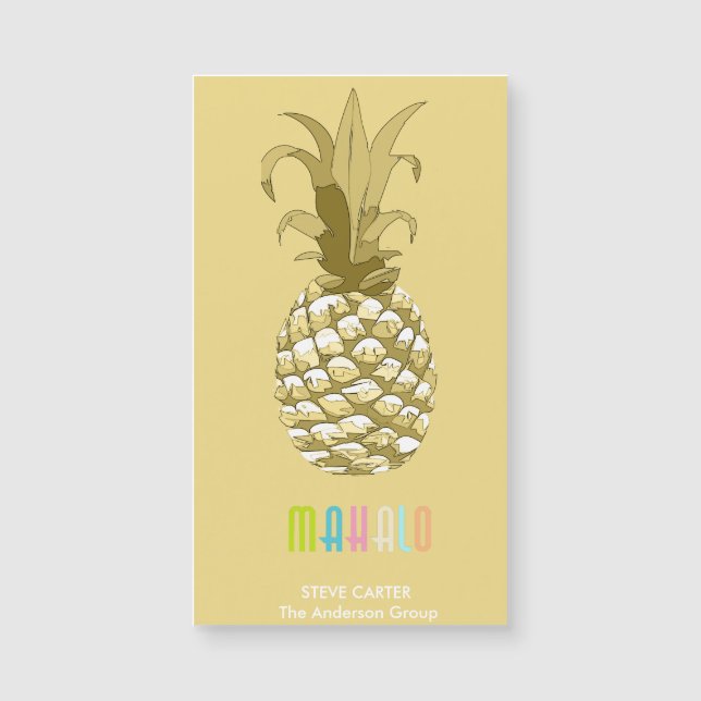 Carte Magnétique Ananas Gold Mahalo ID239 (Devant)