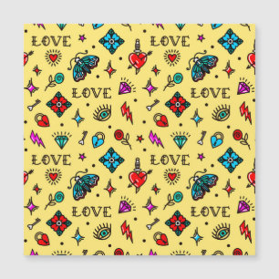 Carte Magnétique Ancien Motif de tatouage de l'école