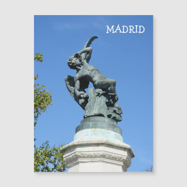 Carte Magnétique Ange Caido, parc de Retiro, Madrid d'EL (Devant)