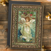 Ange de Noël Vintage dans cadre d'ornement