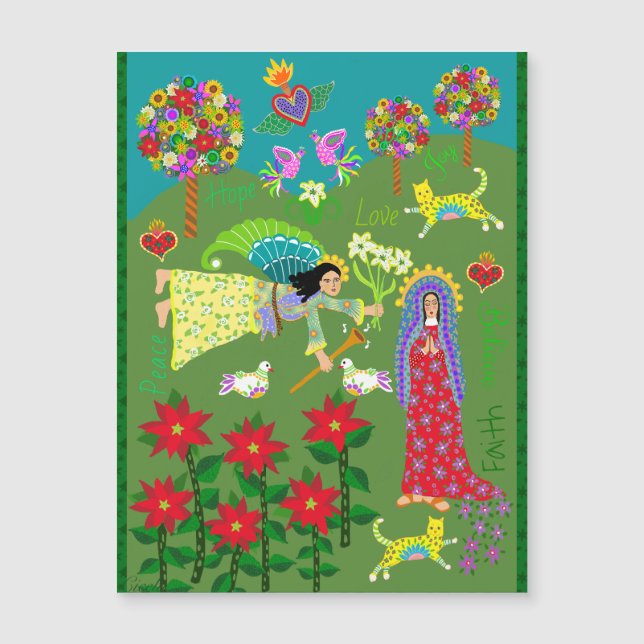 Carte Magnétique Ange Gabriel et la Vierge Marie Annonciation (Devant)