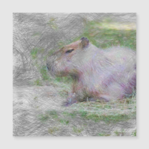 Carte Magnétique animal artistique capybara