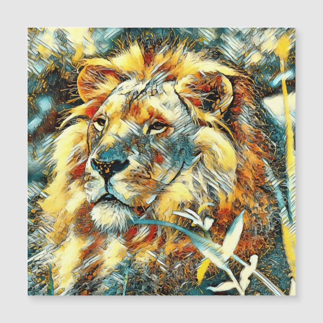 Carte Magnétique AnimalArt_Lion_009 (Devant)