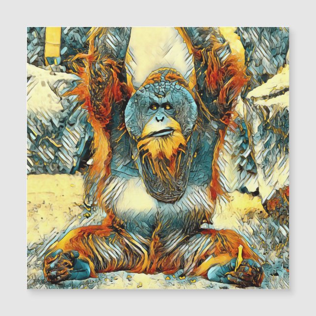 Carte Magnétique AnimalArt_OrangUtan_004 (Devant)