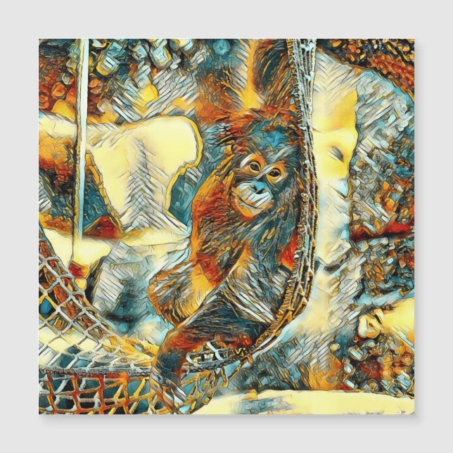 Carte Magnétique AnimalArt_OrangUtan_005 (Devant)