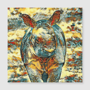Carte Magnétique AnimalArt_Rhino_001