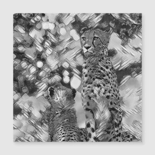 Carte Magnétique AnimalArtBW_Cheetah_008