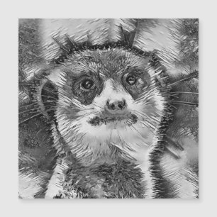 Carte Magnétique AnimalArtBW_Meerkat_008