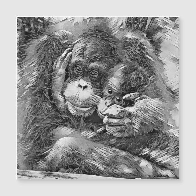 Carte Magnétique AnimalArtBW_OrangUtan_001 (Devant)