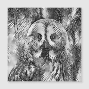Carte Magnétique AnimalArtBW_Owl_001