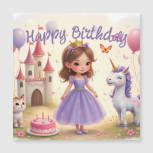 Carte Magnétique Anniversaire magique dans un monde de contes de fé