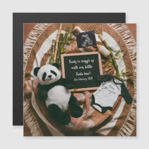 Carte Magnétique Annonce de grossesse Boho Panda Neutre 
