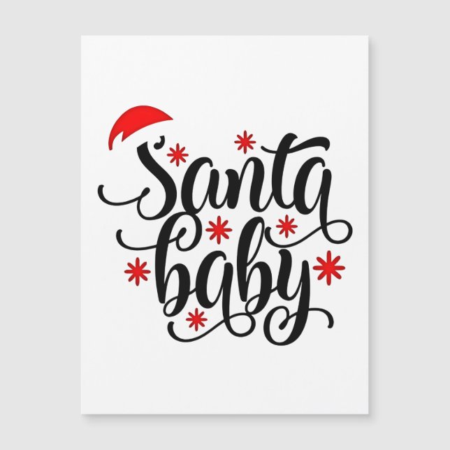 Carte Magnétique Annonce de grossesse pour bébé à Noël avec le Père (Devant)