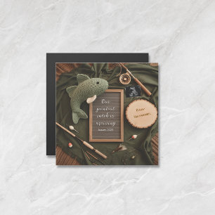 Carte Magnétique Annonce de grossesse pour papa pêcheur rustique