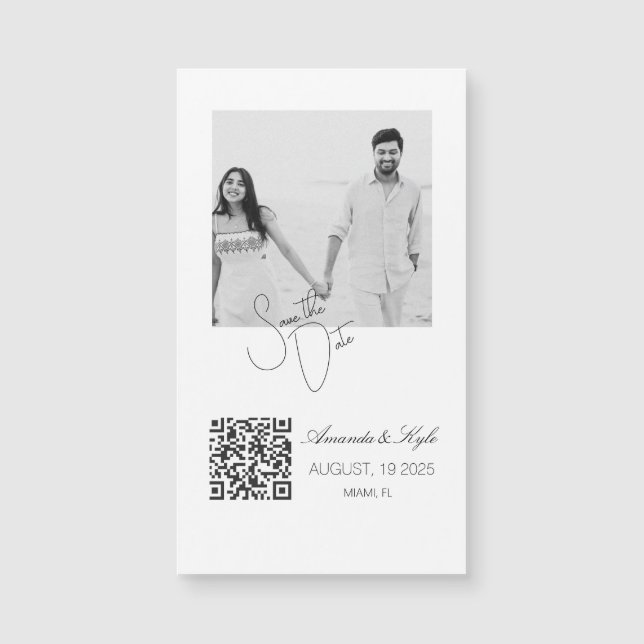 Carte Magnétique Annonce de mariage avec photo personnalisée aimant (Devant)