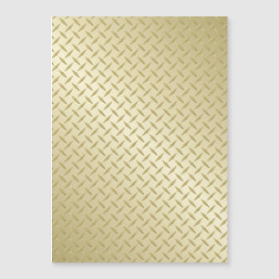 Carte Magnétique Apparence Métal Diamant Doré
