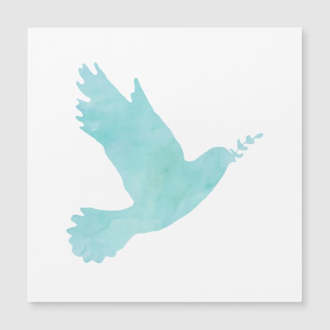 Carte Magnétique Aquarelle Blue Dove (Devant)