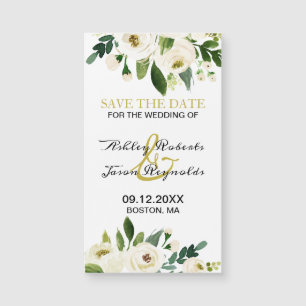 Carte Magnétique Aquarelle Fleur blanche magnétique Enregistrer la