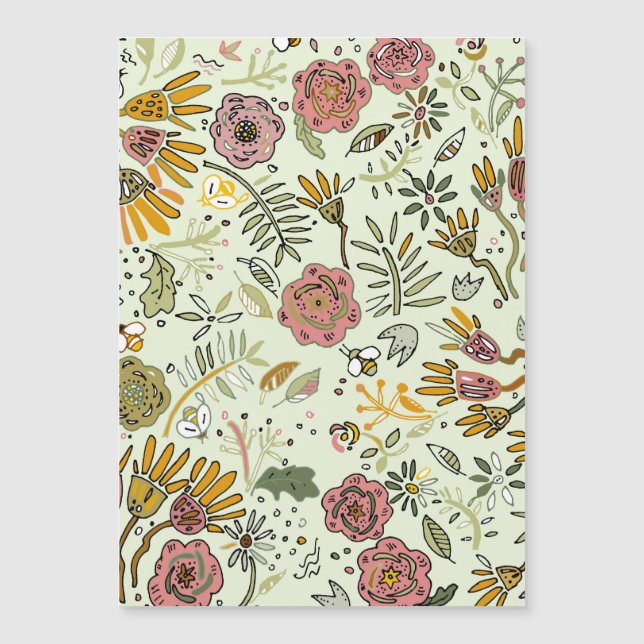 Carte Magnétique Aquarelle Florale Fleurs d'abeille Élégante Modern (Devant)
