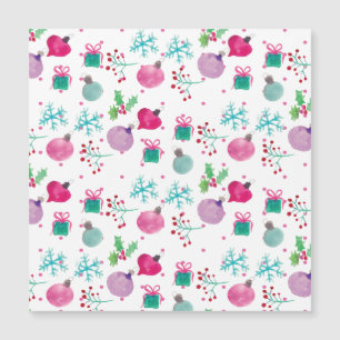 Carte Magnétique Aquarelle Noël à thème main peint Motif