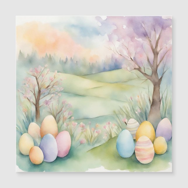 Carte Magnétique Aquarelle Pastel Printemps (Devant)