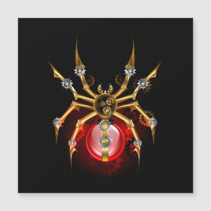Carte Magnétique Araignée steampunk sur fond noir