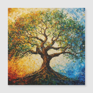 Carte Magnétique Arbre de connaissances - Peinture à l'huile