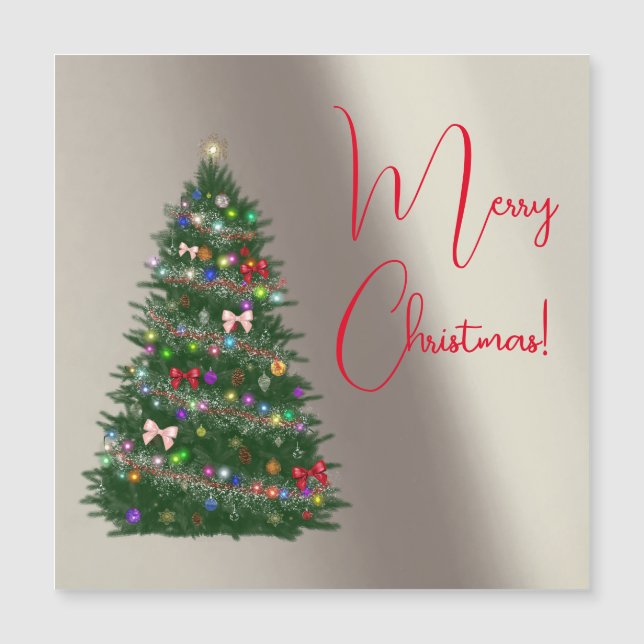 Carte Magnétique Arbre de Noël coloré (Devant)