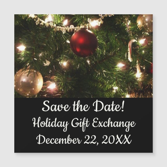 Carte Magnétique Arbre de Noël I Vacances Plutôt vert et rouge (Devant)