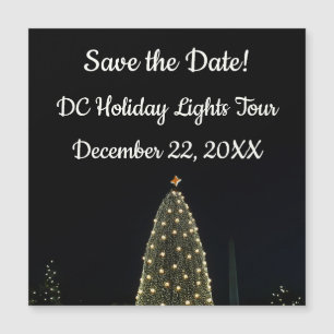 Carte Magnétique Arbre de Noël national & Monument Washington la nu