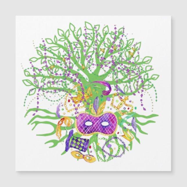 Carte Magnétique Arbre gras de Mardi (Devant)
