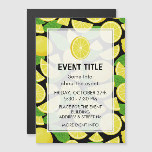 Carte Magnétique Arrière - plan citron