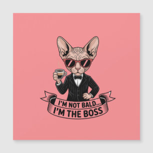 Carte Magnétique Art de café avec un chat Sphynx patron cool