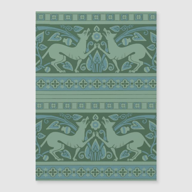 Carte Magnétique Art Déco Nouveau Chien Nature Motif animal (Devant)