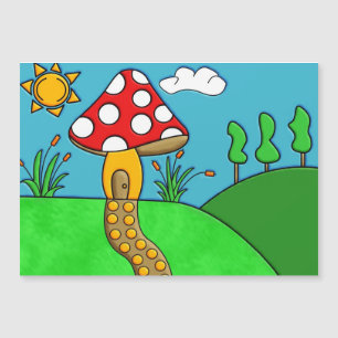 Carte Magnétique Art fongique fantaisiste de la forêt