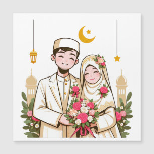 Carte Magnétique Art Islamique Nikah Musulman Groom Et Brider Islam