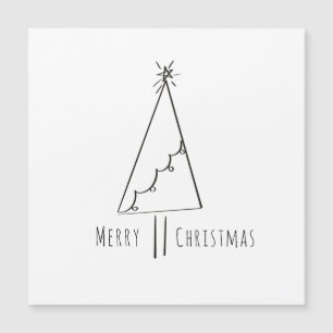 Carte Magnétique Art minimaliste de la ligne Arbre de Noël