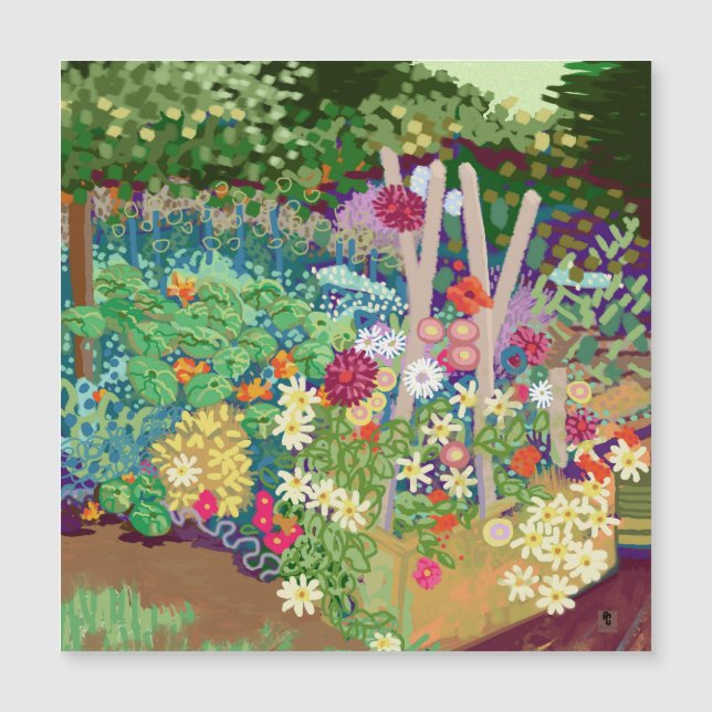 Carte Magnétique Art numérique Flower Garden (Devant)