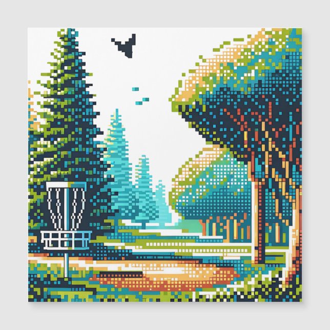 Carte Magnétique Art Pixel de Disk Golf (Devant)