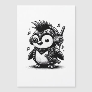 Carte Magnétique Art vintage pingouin Weirdcore Punkrock Whimsigoth