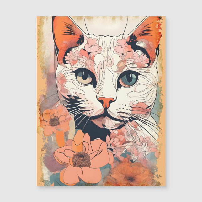 Carte Magnétique Artsy Cat (Devant)